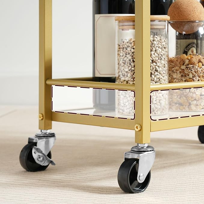 MAHANCRIS Bar Cart for The Home, 3-Tier Drink Cart on Wheels, Home Bar Serving - Image 8