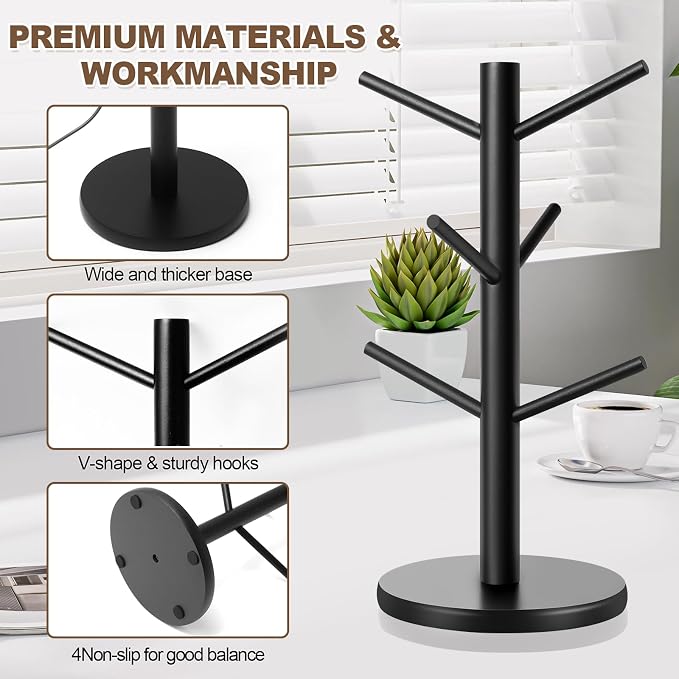 Fertoriy Mug Holder Tree, Thicker Base Coffee Cup Holder - Image 3