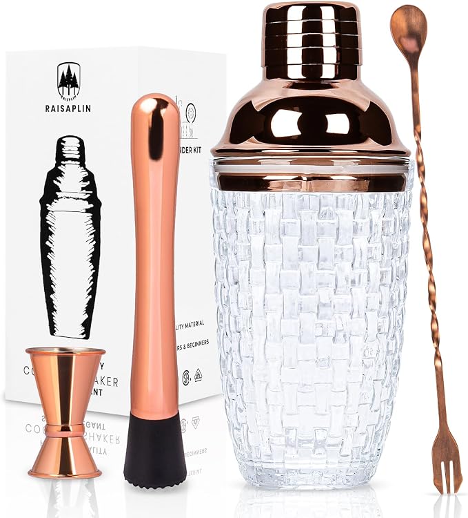 4 Pcs Glass Cocktail Shaker Set by Unknown
