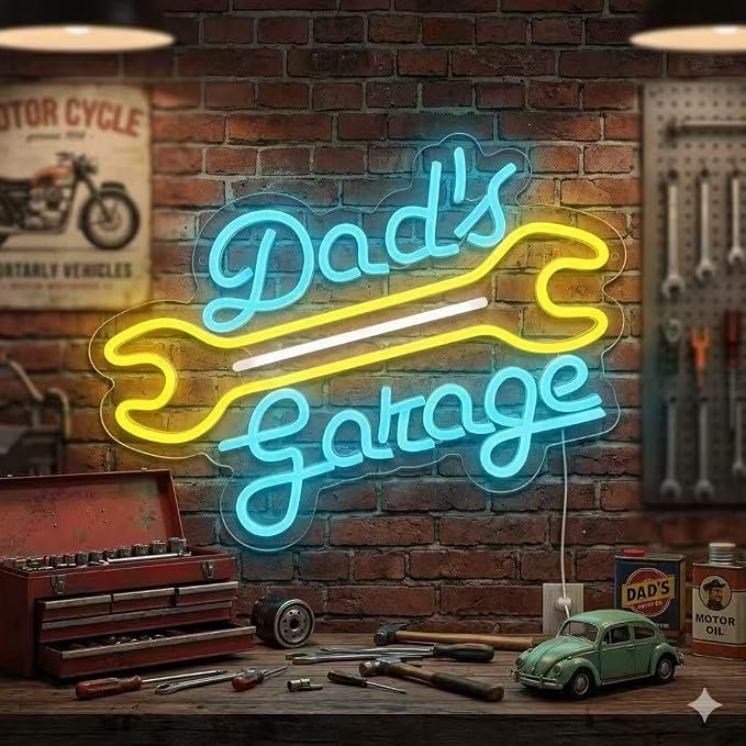 Dads Garage Neon Sign for Garage Decoration, Dad's gift Led Neon Light Up Sign - Image 4