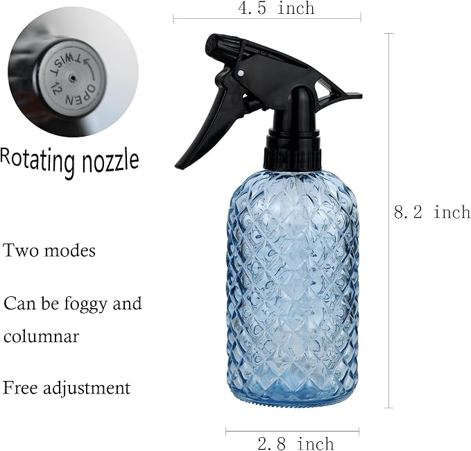 Glass Handheld Spray Bottle - 12oz Refillable Bottle ，Adjustable Nozzle - Image 2