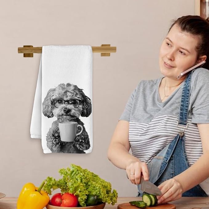 Funny Coffee Cavapoo Kitchen Towels, Cavapoo Gifts - Image 6