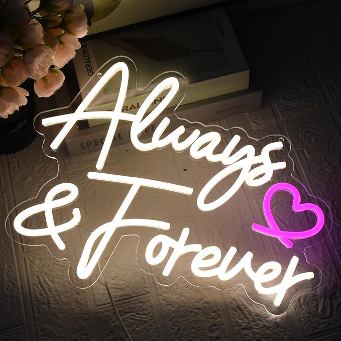 Always Forever Neon Sign Warm White Neon Light Sign, Letters Wedding Led Neon - Image 4