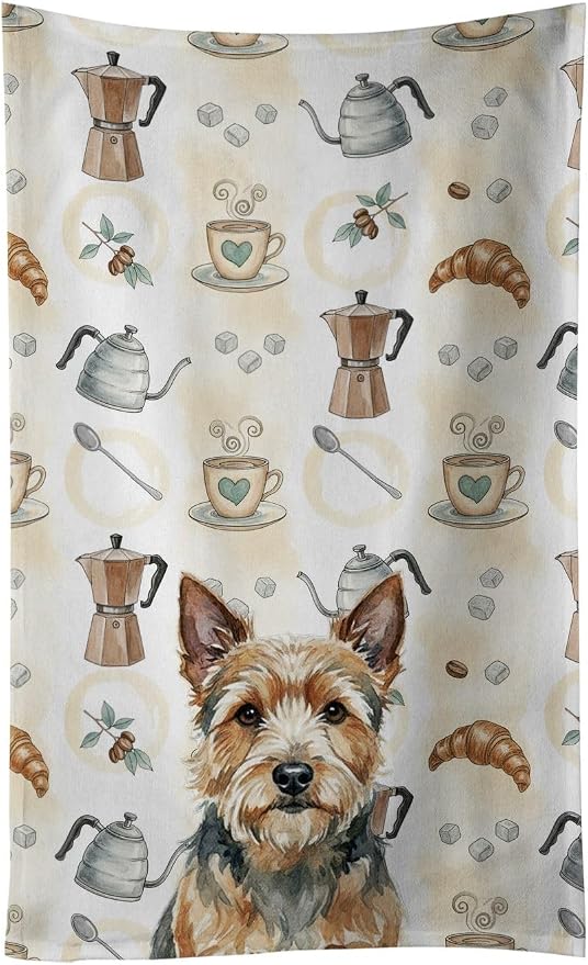 Caroline's Treasures Norwich Terrier Coffee Bar Kitchen Towel Velour Plush by CarolinesTreasures