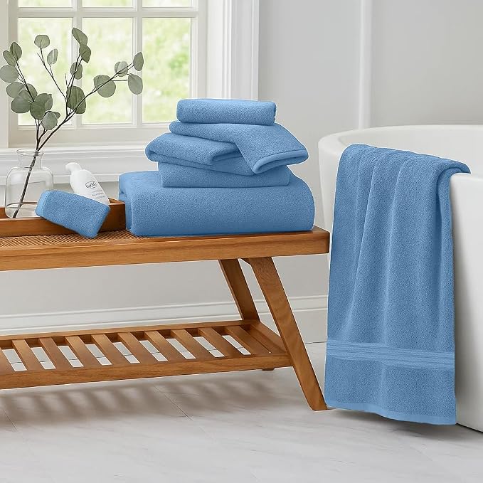 RIVERSIDE Pack of 8 Towels Set, 2 Large Bath, 2 Hand, 4 Face Washcloths - Image 6
