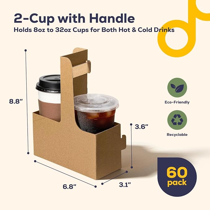FMP Brands 2 Cup Disposable Drink Carrier - Image 2