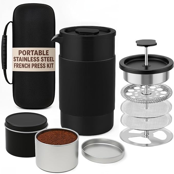 Travel French Press Coffee Maker Set - 12 oz | Portable Travel French Press by Unknown