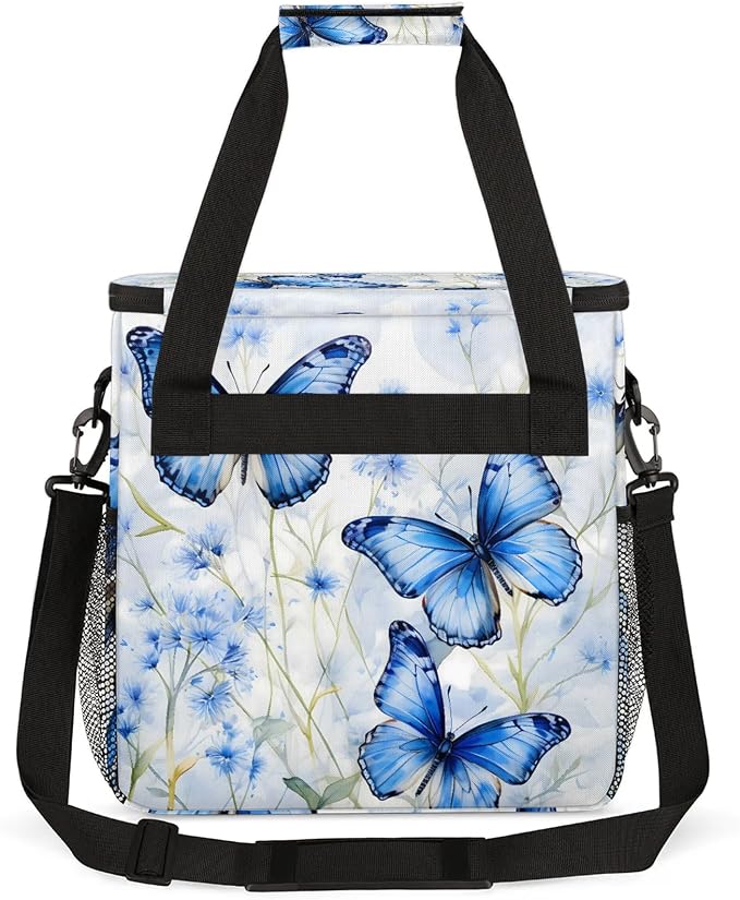 Butterfly Flowers Coffee Maker Carring Bag, Large Insulated Storage Organizer - Image 5