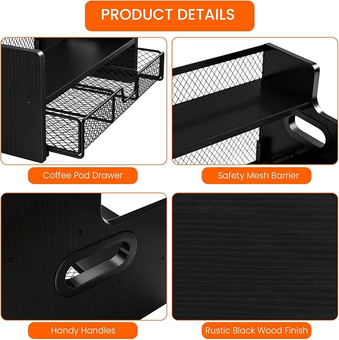 Homode Coffee Syrup Organizer Rack, 3-Tier Syrup Holder Stand - Image 3