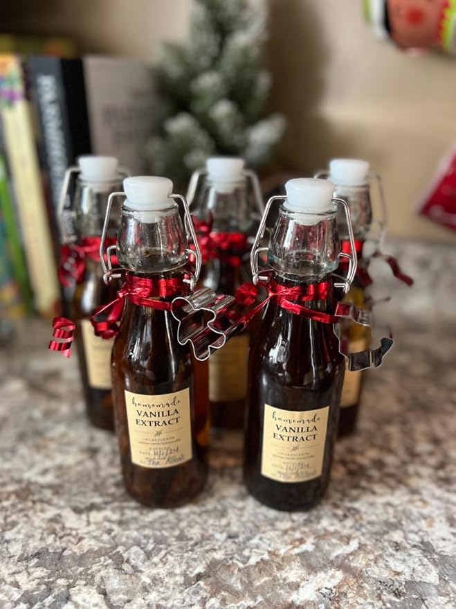 48 Pack Kraft Homemade Vanilla Extract Stickers 1.5×2 inch Square Personalized - Image 3