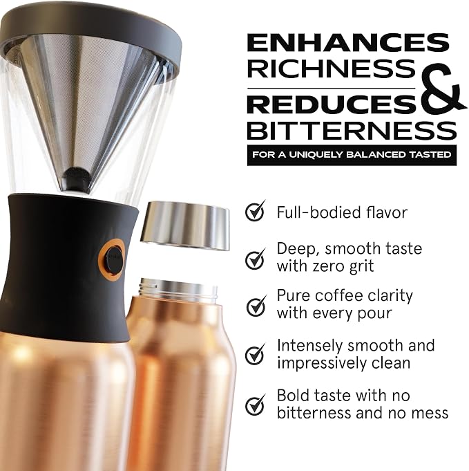 asobu Cold Brew Coffee Maker, Award-Winning 40oz Insulated Cold Brew Brewer - Image 6