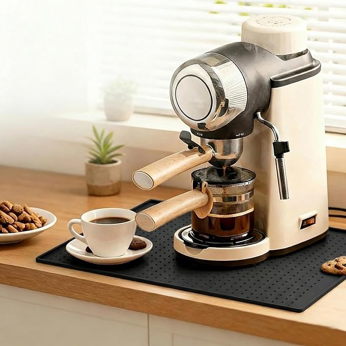 Coffee Mat with Raised Edges, 11.5”x18.6” Silicone Bar Mats by Unknown