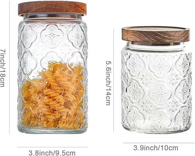 Vintage Glass Kitchen Storage Counter Jar, & Pantry, - Image 2