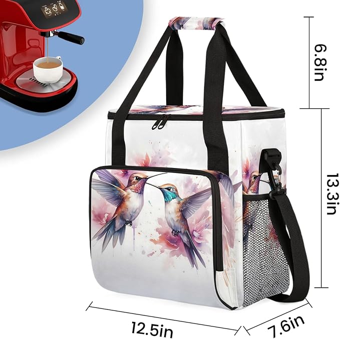 Hummingbird Coffee Maker Carring Bag, Large Insulated Storage Organizer Case - Image 2