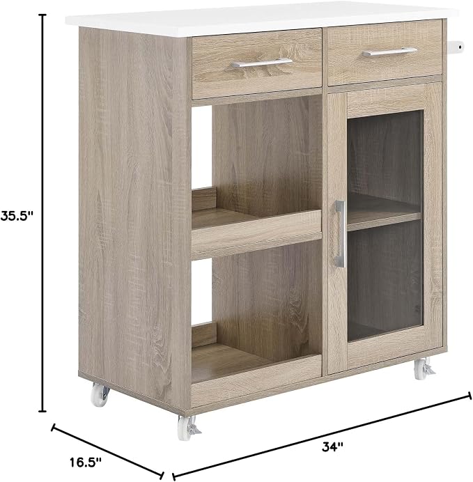 Modway Culinary Rolling Kitchen Cart - Image 9