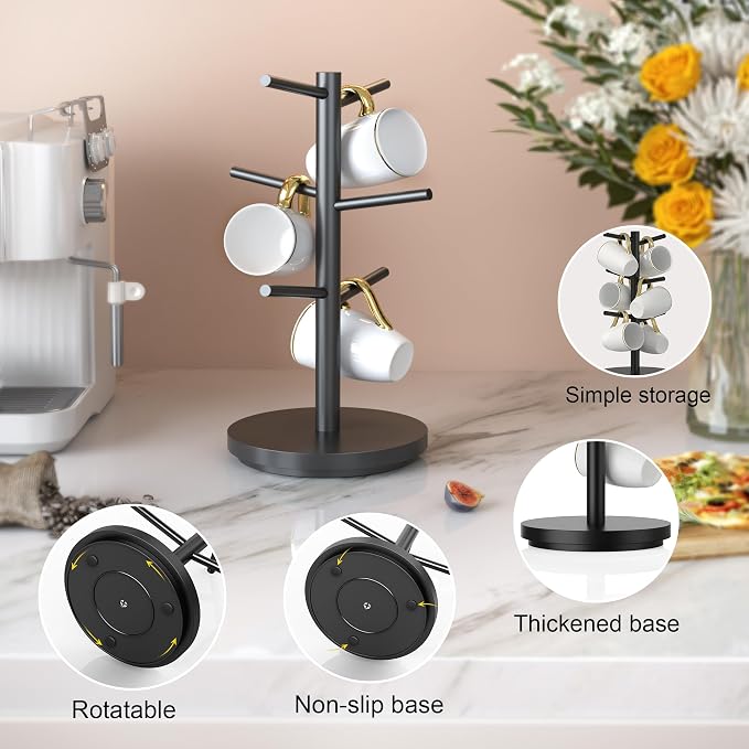 Wisuce Coffee Mug Holder Tree Upgraded 360Rotated Cup Holder - Image 6