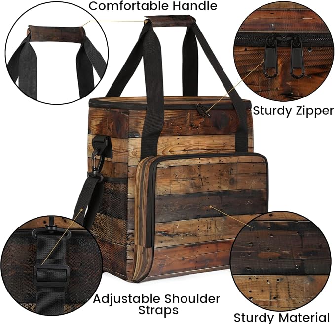 Rustic Wooden Board Brown Coffee Machine Bag Compatible - Image 6