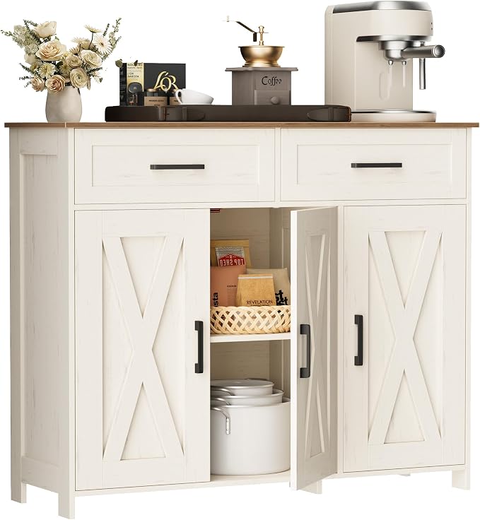 Homhedy Sideboard Buffet Cabinet, Coffee Bar Storage Cabinet - Image 3