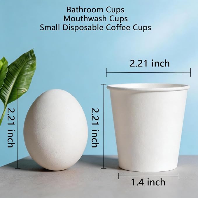 MOUMOULIFE Disposable Paper Coffee Cups 3 oz 1000 Count, Bathroom Cups - Image 3