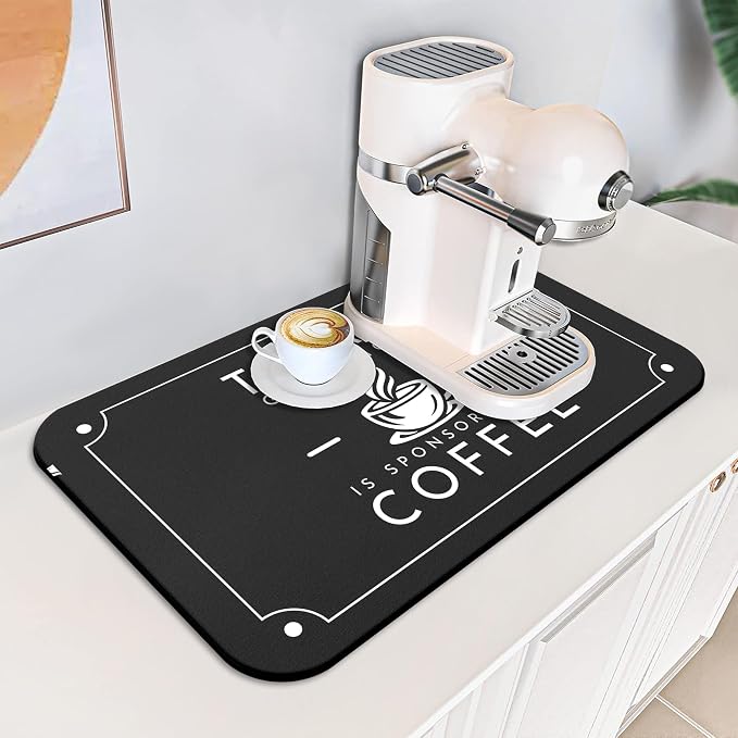 Coffee Mat - Fashion Absorbent Waterproof Bar Mat - Protects Kitchen Counter - - Image 7