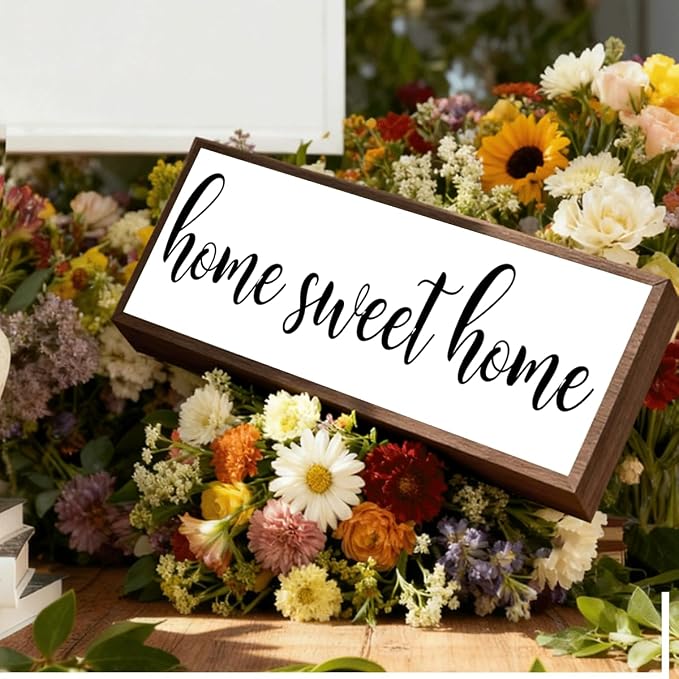 Home Sweet Home Sign, Rustic Framed Wood Sign, Wall Decoration - Image 4
