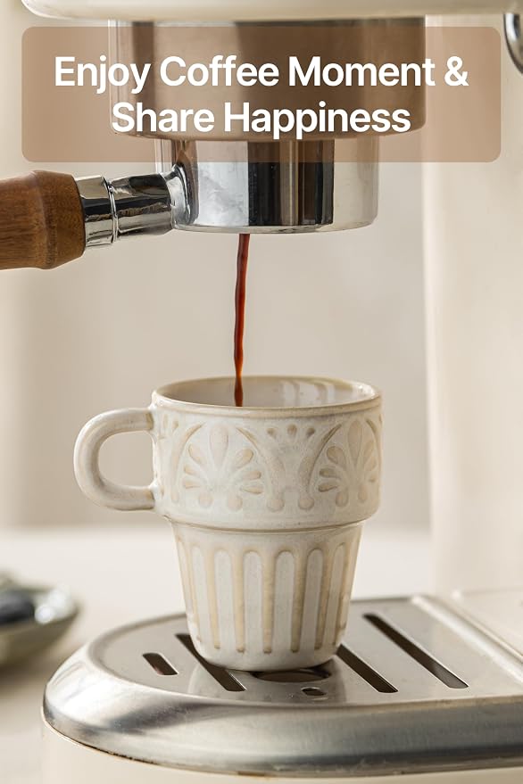3.3 OZ Coffee Mugs, Ceramic Coffee Mug, Espresso Cups, Stackable Mug, Mug Set - Image 7