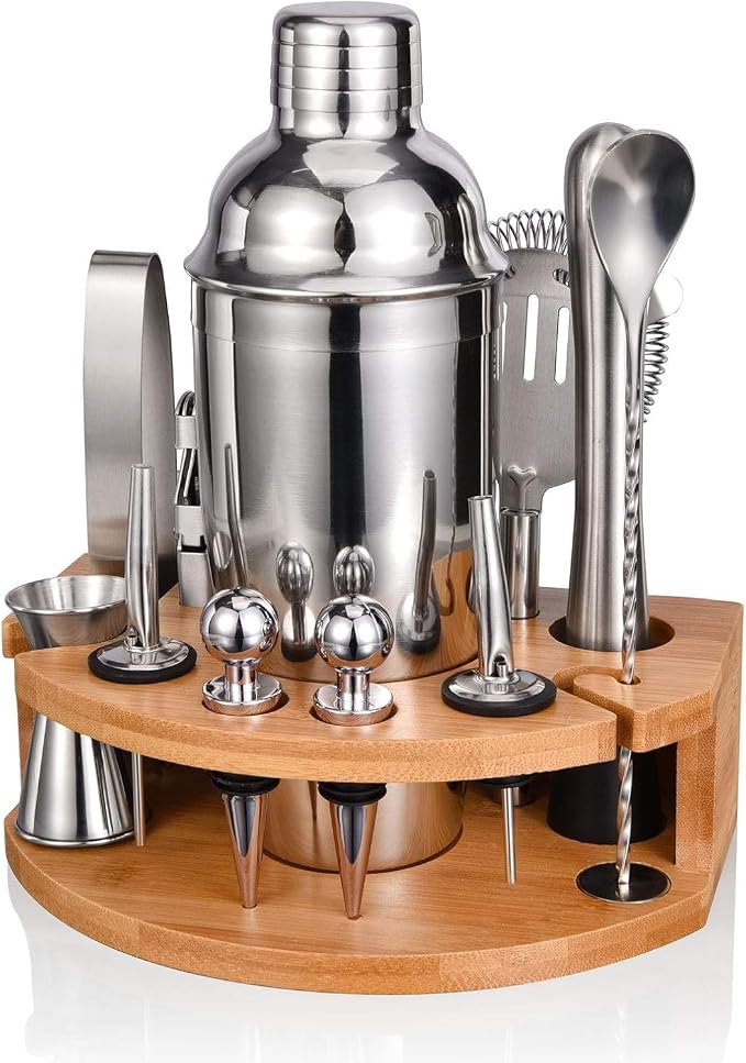 Cocktail Shaker Set, 12 Piece 25oz Bartender Kit by Esmula