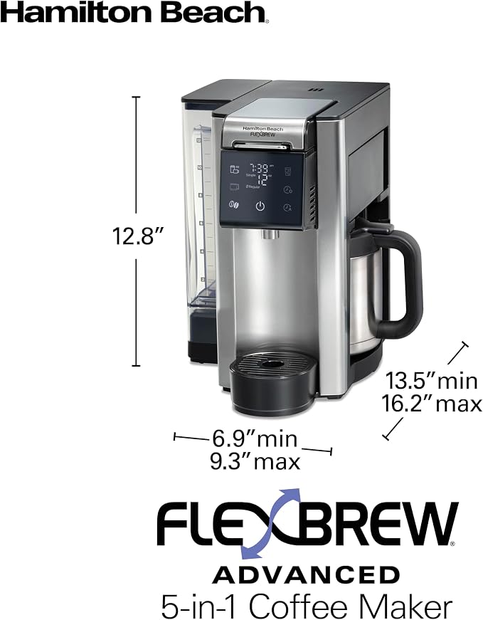 Hamilton Beach FlexBrew Advanced 5-in-1 Thermal Programmable 12 Cup Drip and - Image 8