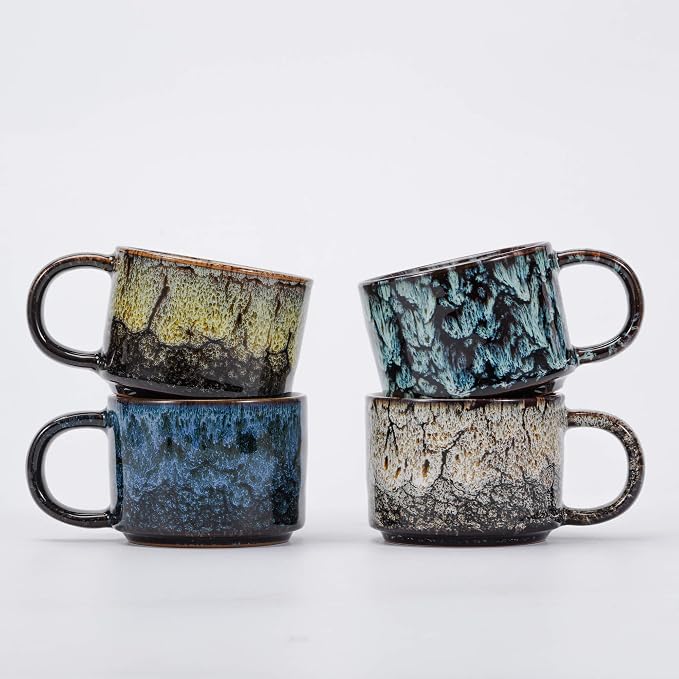 Espresso Cups Set of 2, Espresso Shot Cups, 2 ounce Ceramic Expresso Cups by RISTEASO