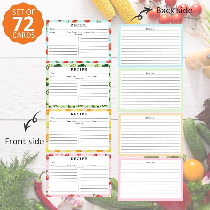 72 Blank Recipe Cards for Bridal Shower and Wedding - Image 3