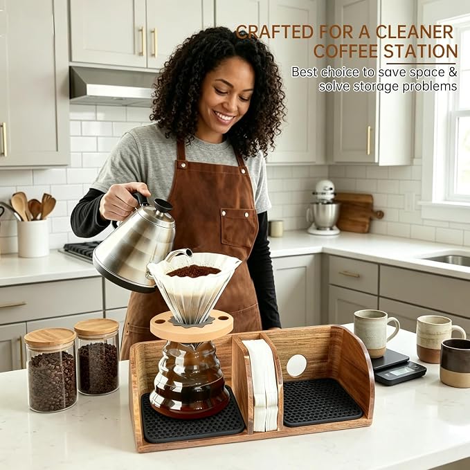 MAVOTER Acacia Coffee Bar Station Organizer Stand - Image 6