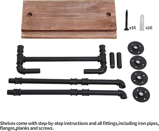 ROGMARS Industrial Pipe Shelf Floating Shelves Bathroom Pipe Shelving Farmhouse - Image 8
