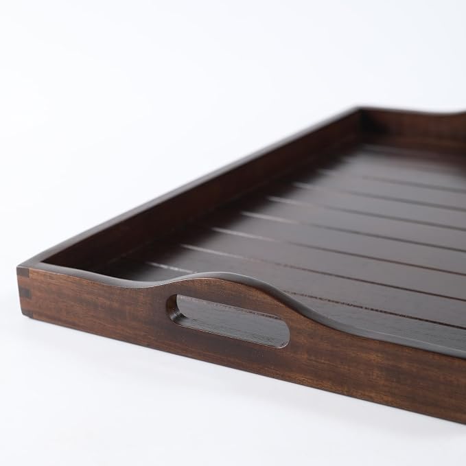 Large Acacia Wooden Serving Tray - Image 6