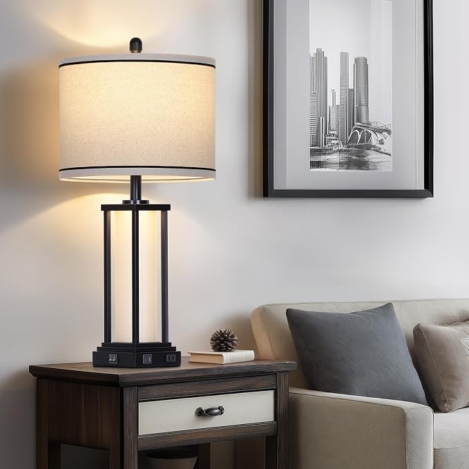 Cinkeda 27" Tall Vintage Table Lamp - Image 4
