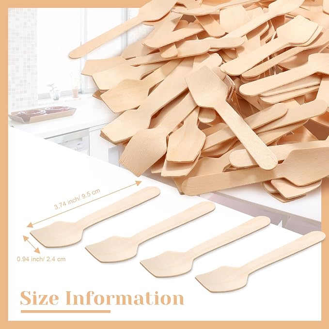 Sieral 1000 Pack 3.74" Disposable Mini Wooden Spoons Bulk Square End Tasting - Image 3