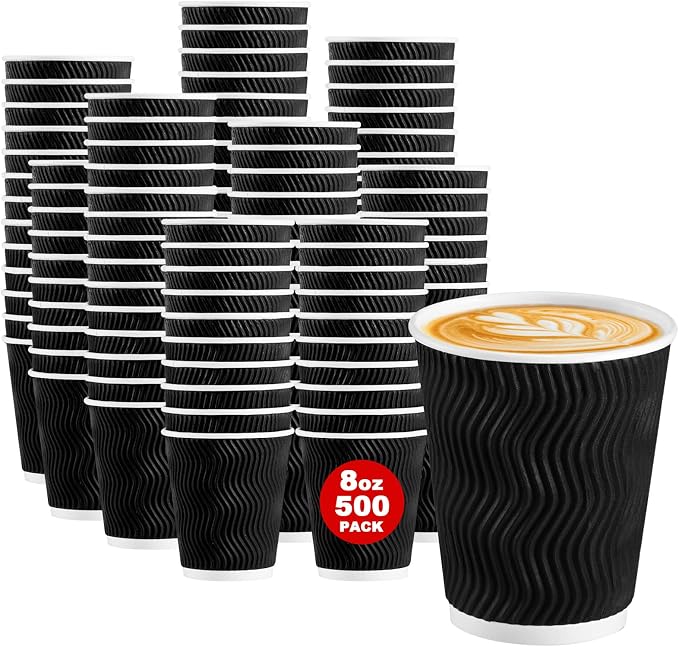 Lamosi 500 Pack 8 oz Disposable Coffee Cups, Paper Coffee Cups 8 OZ by BuyNow