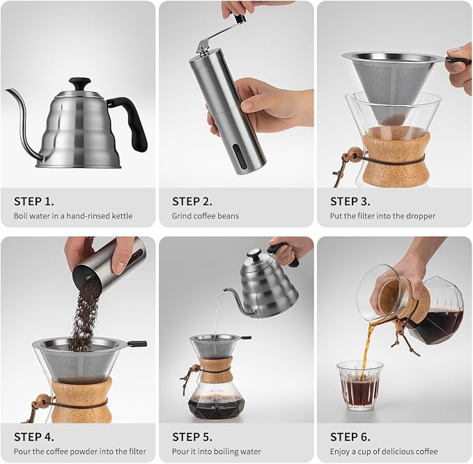 Pour Over Coffee Maker Set – 40oz Gooseneck Kettle - Image 6