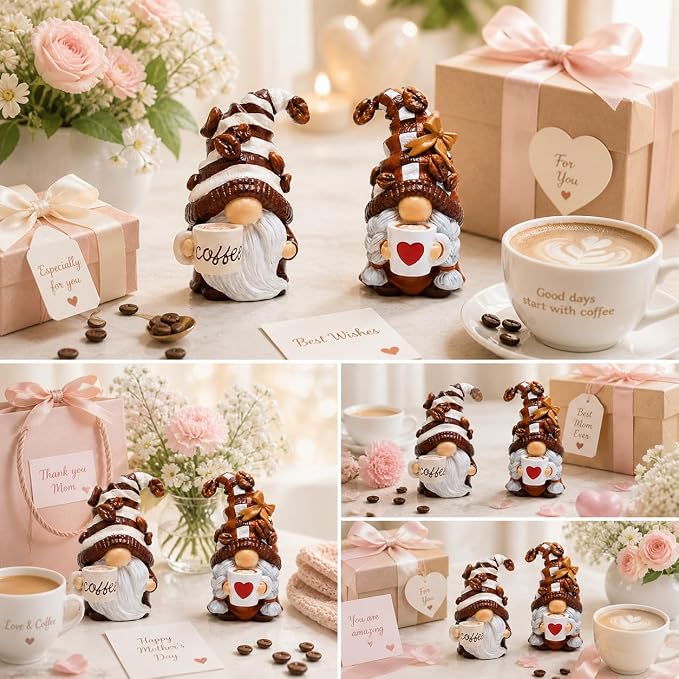 Hodao Gnome Decor Set of 2 Resin Coffee Lover Gifts - Image 5