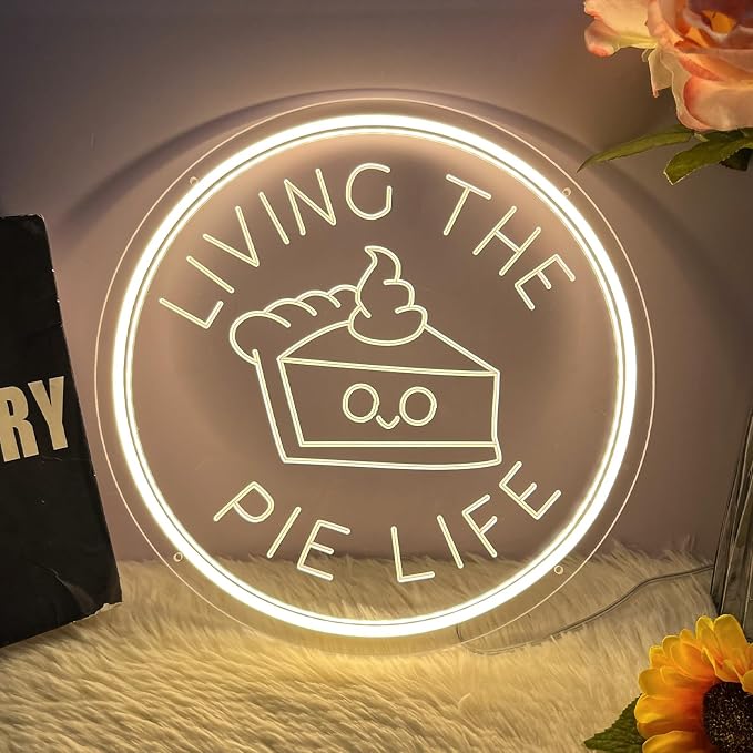 Living The Pie Life Neon Sign for Wall Decor Dimmable LED Neon Light Pie Cake - Image 8