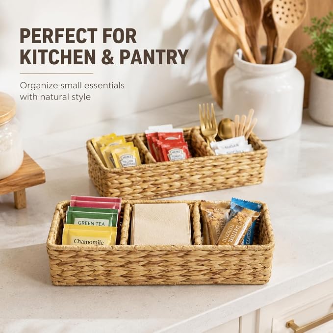 Operitacx 2-Pack Wicker Basket Organizer - Image 9