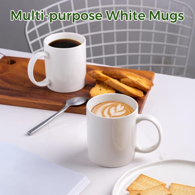 GBhome 12 OZ Off White Coffee Mugs, Ceramic Bulk Coffee Mugs - Image 4