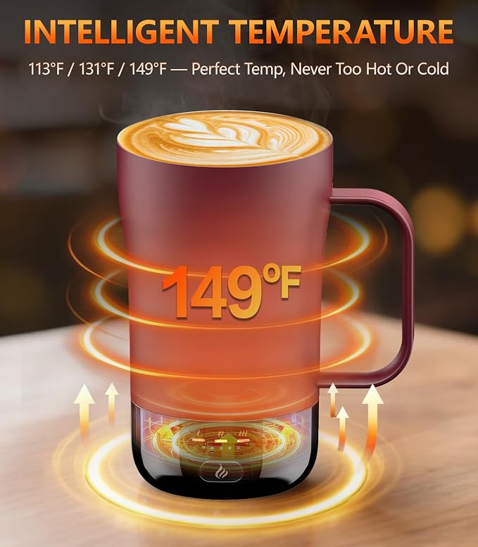Self-Heating Coffee Mug, 14oz Heated Coffee Mug - Image 2