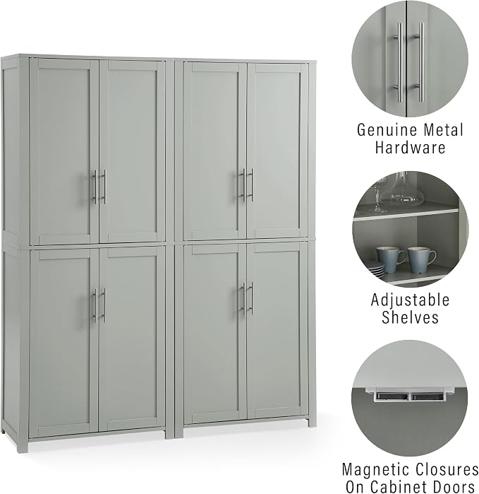 Crosley Furniture Savannah 2-Piece Pantry Storage Cabinet Set - Image 7