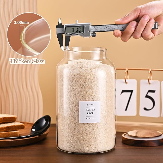 2 Pack Large Glass Storage Jars - Image 4
