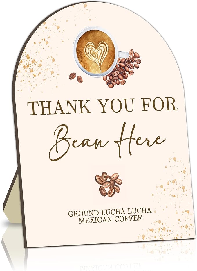 Coffee Bar Wooden Table Sign, Espresso Bean Sign by Unknown