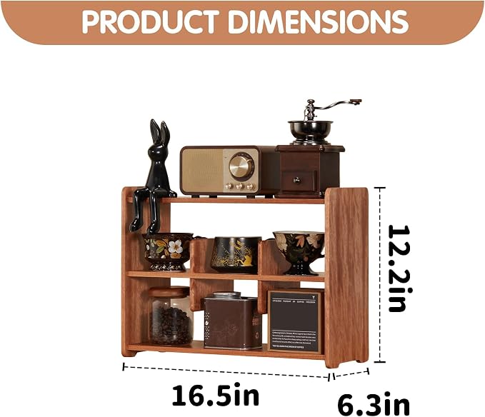 Coffee Cup Holder for Countertop Walnut Wood Coffee Mugs Holder for Kitchen Mug - Image 2