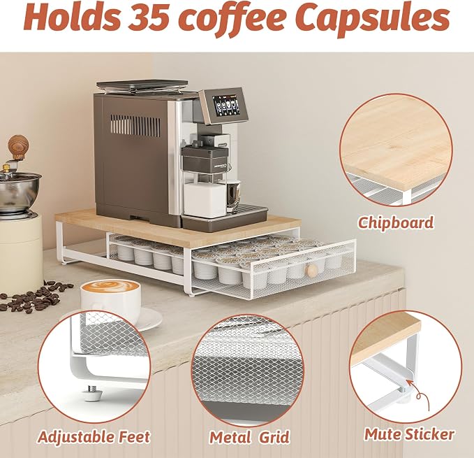 Sedegn Coffee Pod Holder Counter Coffee Vertuo Capsules Storage Organizer - Image 4