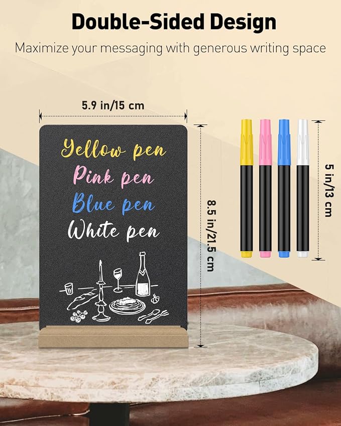 Uniclife 3 Pack Small Chalkboard Sign - Image 2