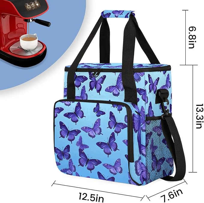 Butterfly Animals Coffee Maker Carring Bag, Large Insulated Storage Organizer - Image 2
