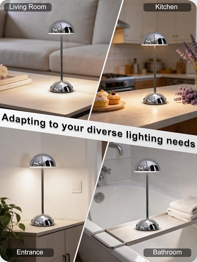 Cordless Table Lamp, Rechargeable Desk Lamp LED Night Light, Touch 3 Color - Image 7